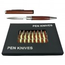 Guardian's Secret - 12-Piece Wood-Finish Pen Knife Display Set