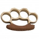 Solid Brass Knuckle with Leather 