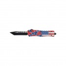 CSA/USA Flag OTF Knife with Tanto Blade - Covert