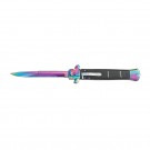 Milano Style OTF Knife - Elite Collection - Black with Rainbow - Small