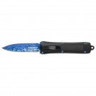 SleekStreak Versatile OTF Knife - Blue Damascus Etch