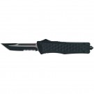 Cubist OTF Automatic Knife - Black - Tanto Serrated