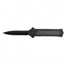 Stiletto Style OTF Knife with Hidden Switch - Black Blade with Carbon Fiber Inlay