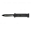 Spearpoint Sentinel: Front Switch Automatic Knife with Blood Groove and Faux Edge - Black