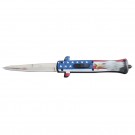 Eagle and USA Flag Design ABS Handle OTF Knife