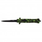 Green Skull Design ABS Handle OTF Knife