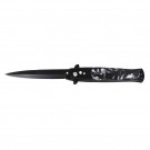Elegant Black Marble Stiletto Automatic Knife