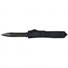 In-and-Out the Front Tactical Automatic Knife - Black Double Edge Serrated