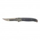 Gentlemen's Style Automatic Knife with Carbon Fiber Print Handle - Silver