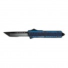 Lustrous Blue Tanto Titanium OTF Knife - Medium
