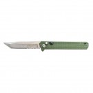 Tactical EDC Automatic Knife with Safety Lock and G-10 Handle - Green Tanto