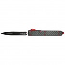 Carbon Precision XL OTF Automatic Knife - Black with Red Accents