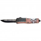 The Punisher OTF Knife with USA Flag Design...Ready to exact revenge