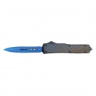 Sophisticated Blue Blade OTF Knife with Carbon Fiber Inlay