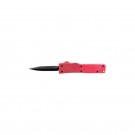 Mini OTF Knife with Rubberized Handle - Red