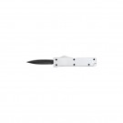 Mini OTF Knife with Rubberized Handle - Silver