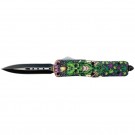 Psychedelic Marijuana Design OTF Knife - Green and Purple