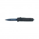 Blue Damascus Etched Blade OTF Knife