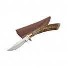 7.5" Stag Tip Skinning Knife with Clip Point Blade