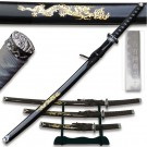 Carved Dragon Sword Set - Black