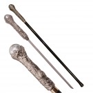 Crystal Crown Steampunk Display Sword Cane - Black Steel