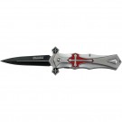 5In Folding Knife with Black Blade Red/Black Handle