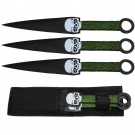 9" Cordwrapped Skull 3 Piece Throwing Knife Set