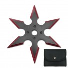 6 Point Throwing Star with Red Accent Points