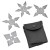 Set of 4 Throwing Stars w/ Pouch - Silver